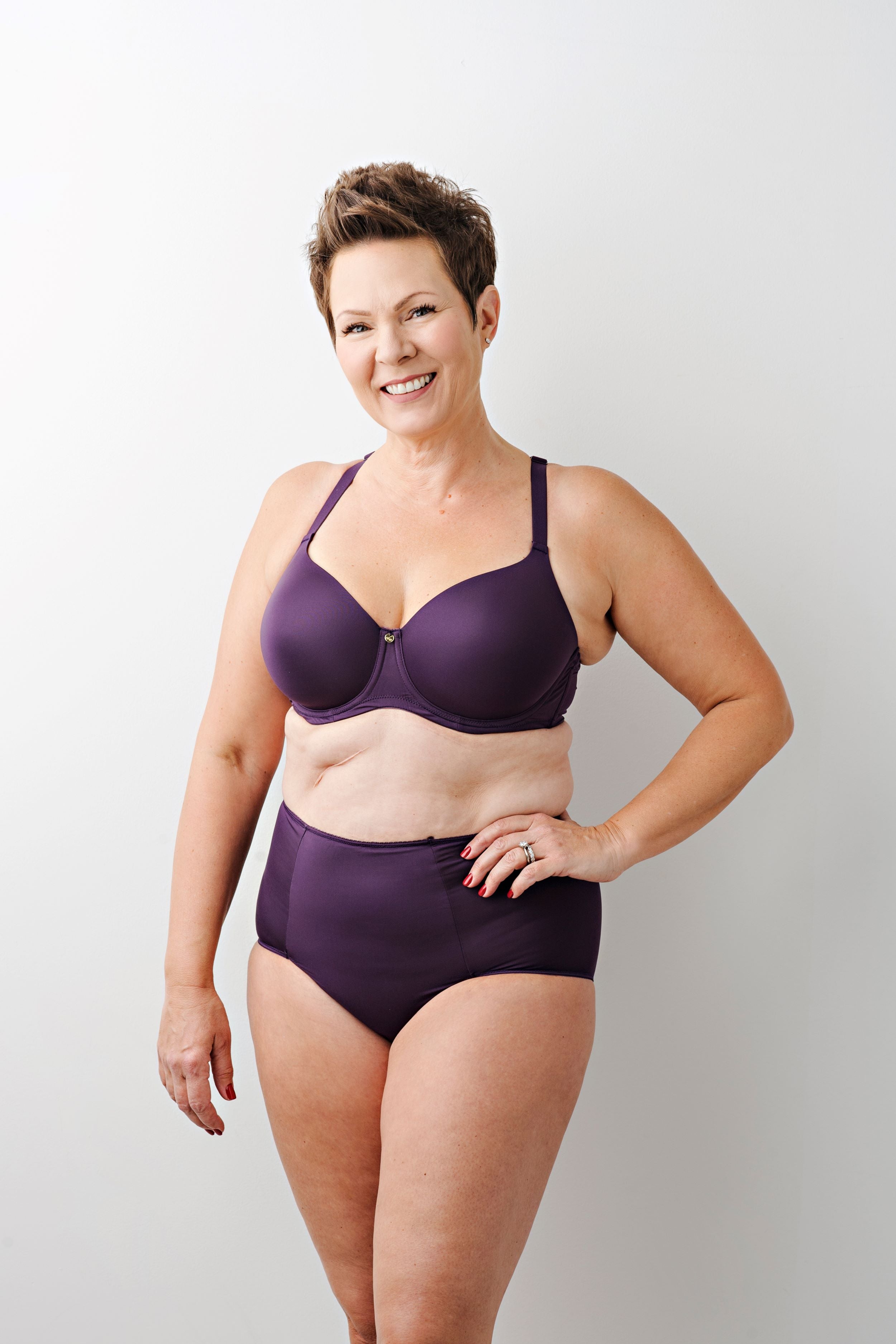 Devaney Strappy Sheer Back T-Shirt Bra in Plum Perfect NEW!