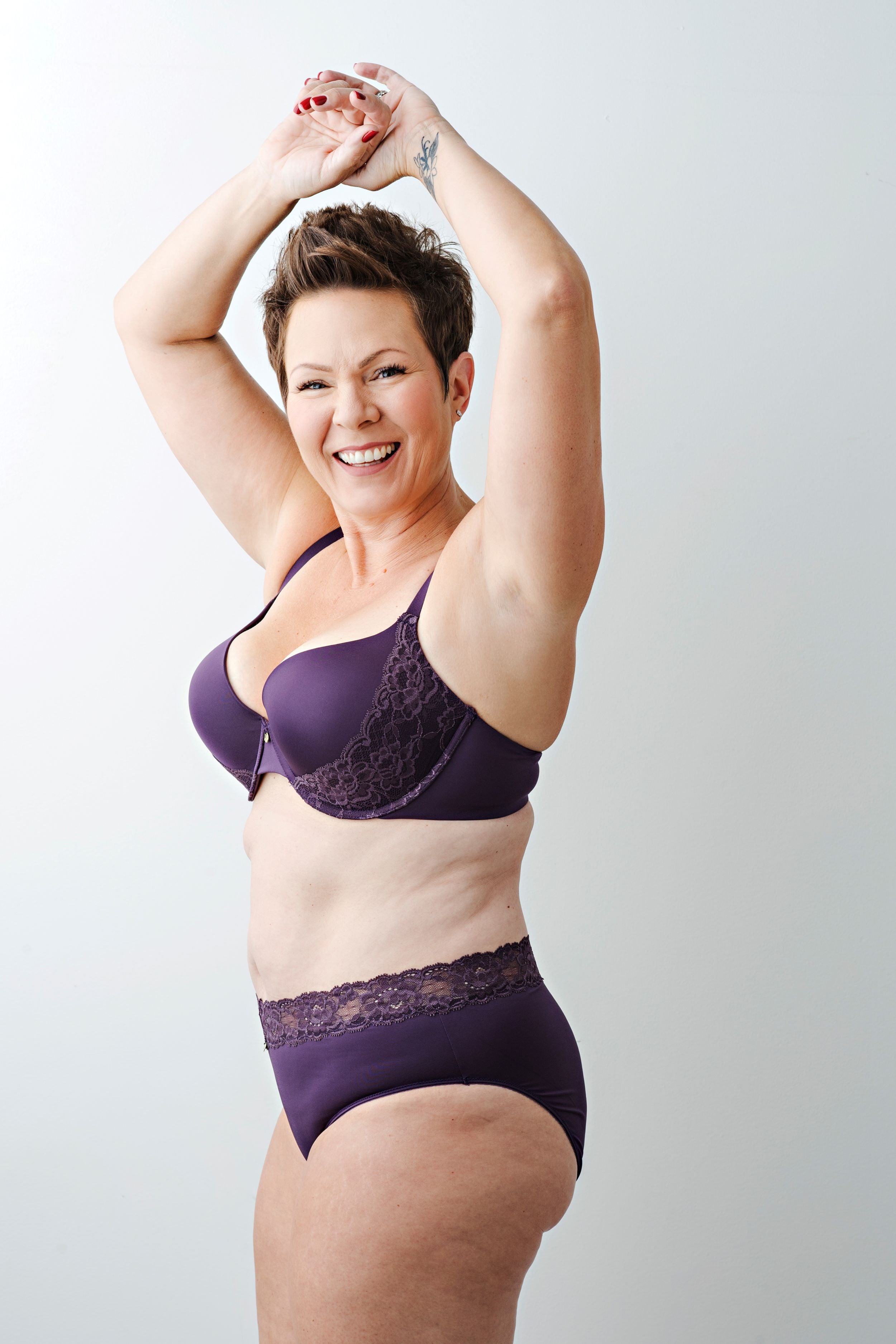 Kiki Lace Hi-Cut Hipster Brief Panty in Plum Perfect NEW!