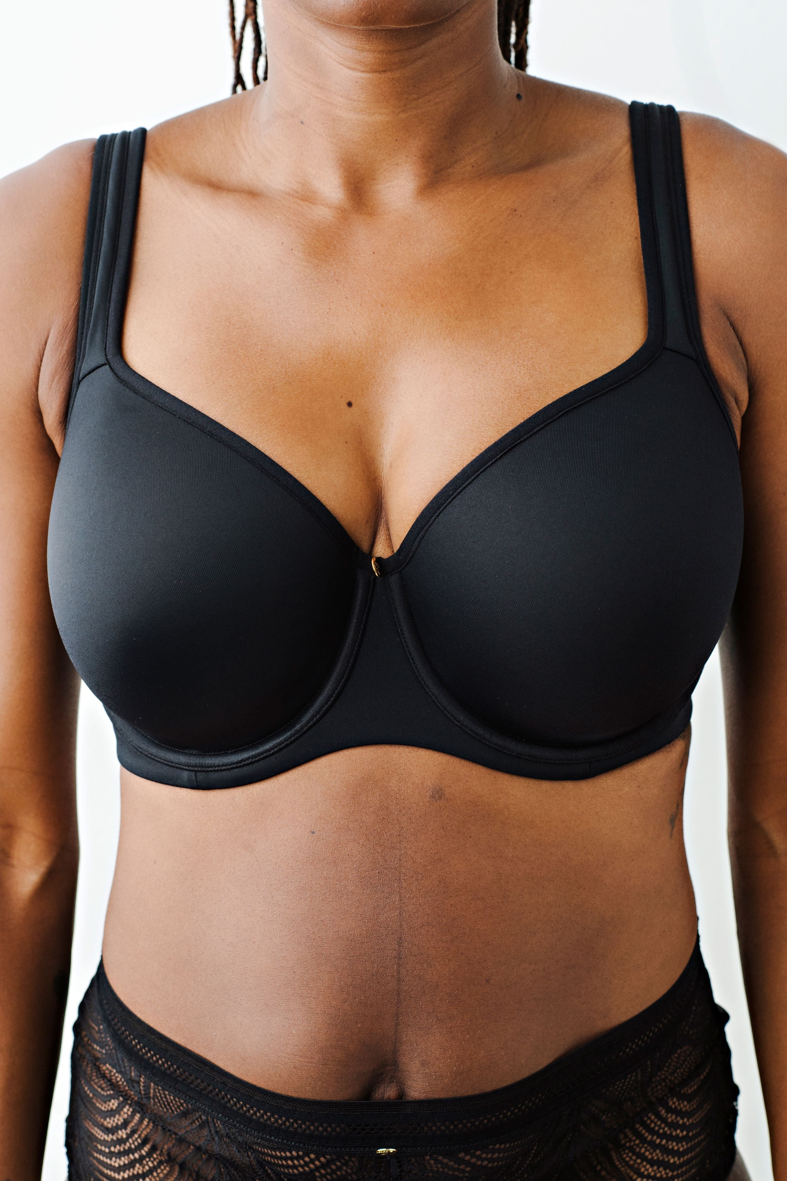 Abbie Luxe Back & Side Smoothing T-Shirt Bra in Black
