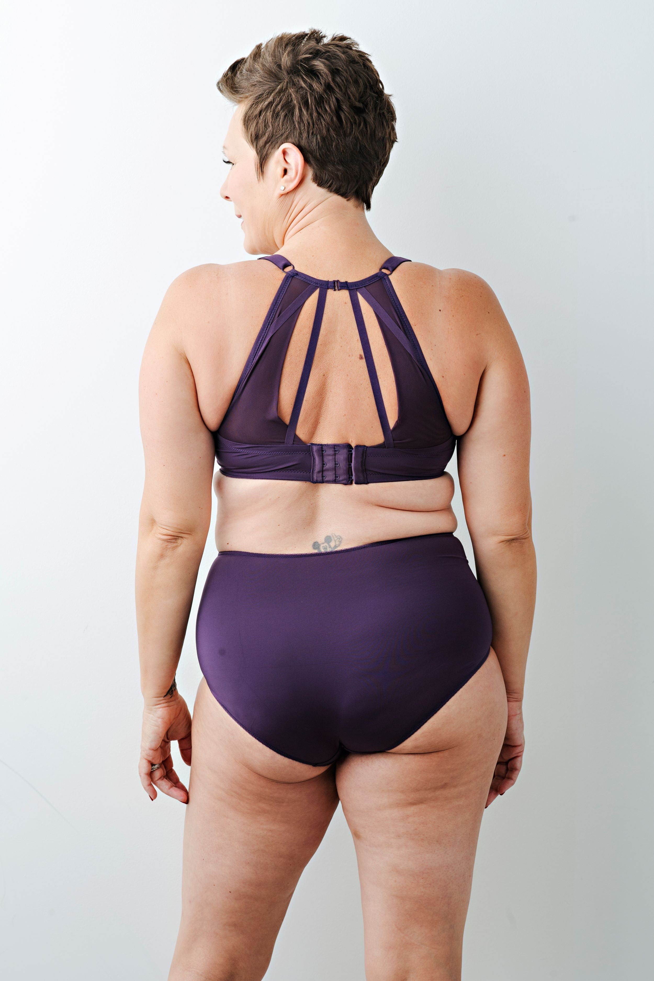 Devaney Strappy Sheer Back T-Shirt Bra in Plum Perfect NEW!