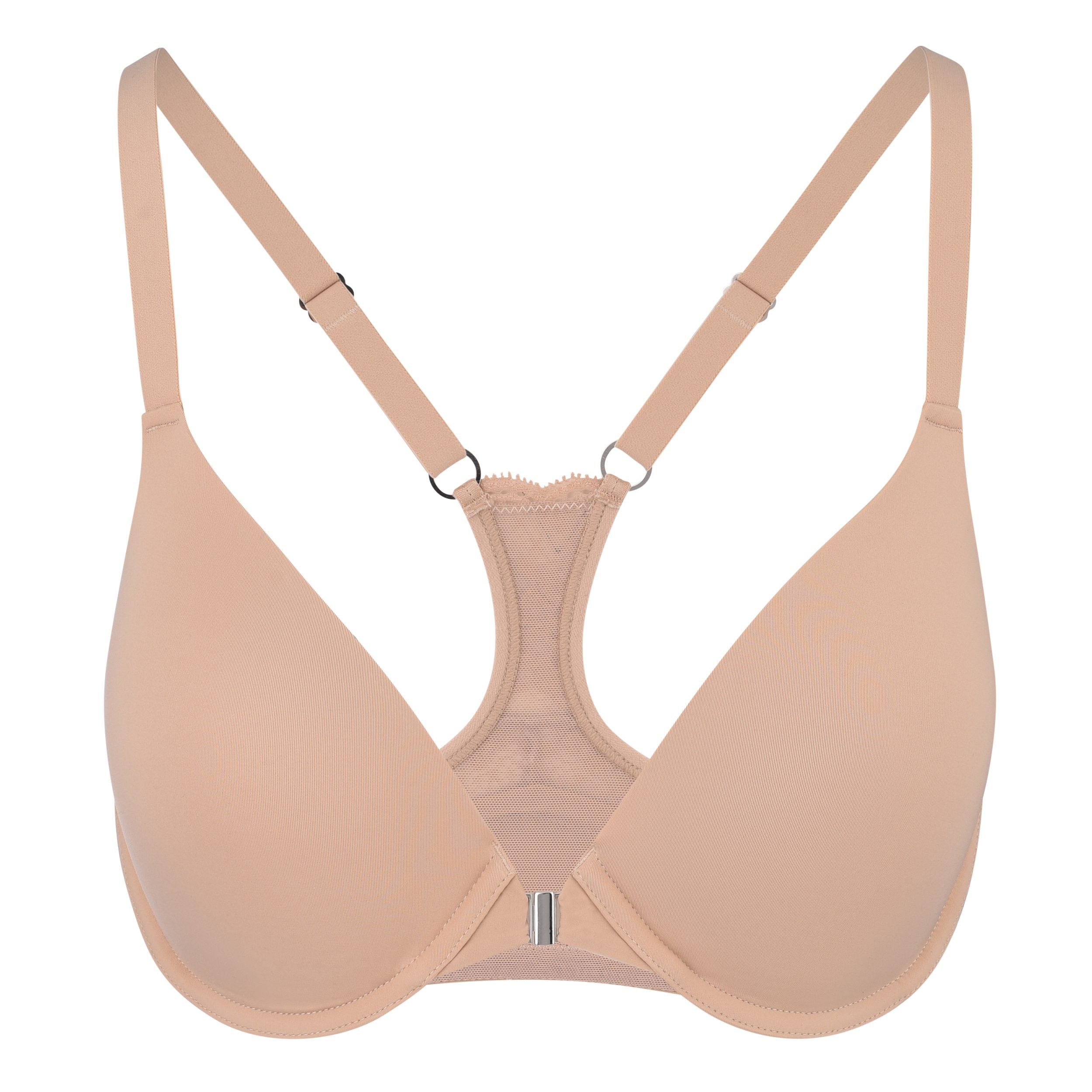 Grace Front Closure Back & Side Smoothing T-Shirt Bra in Buff