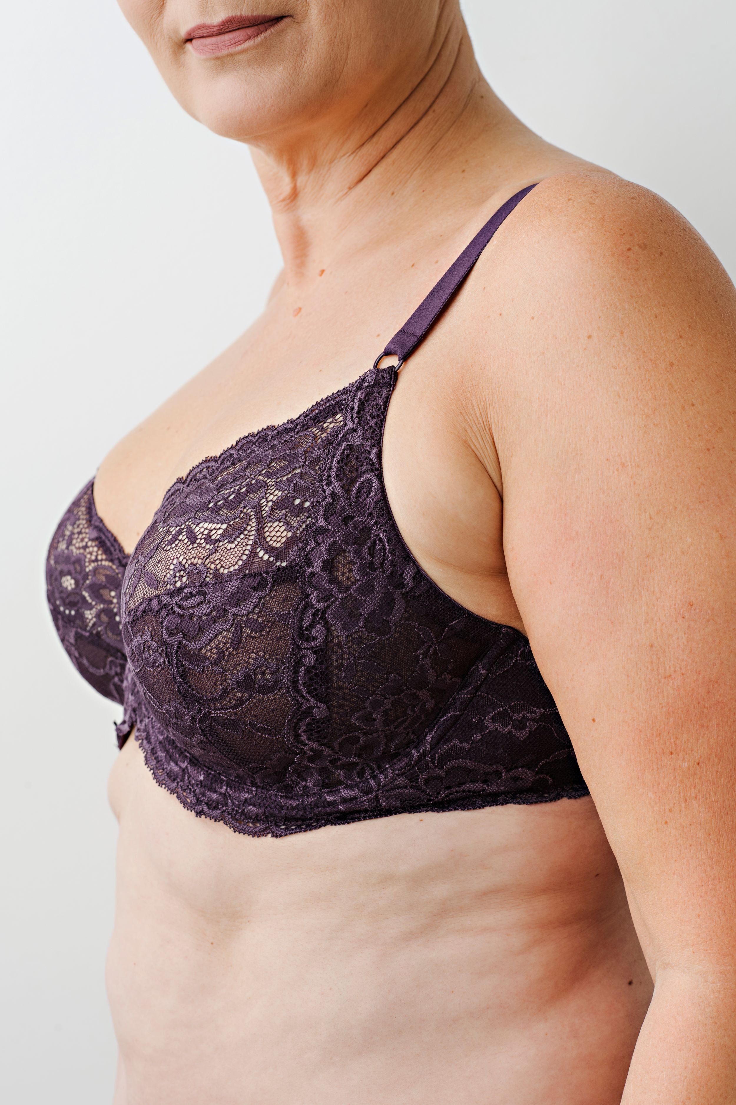 Bare The Essential Lace Perfect Coverage Bra 30DD, Poseidon at   Women's Clothing store