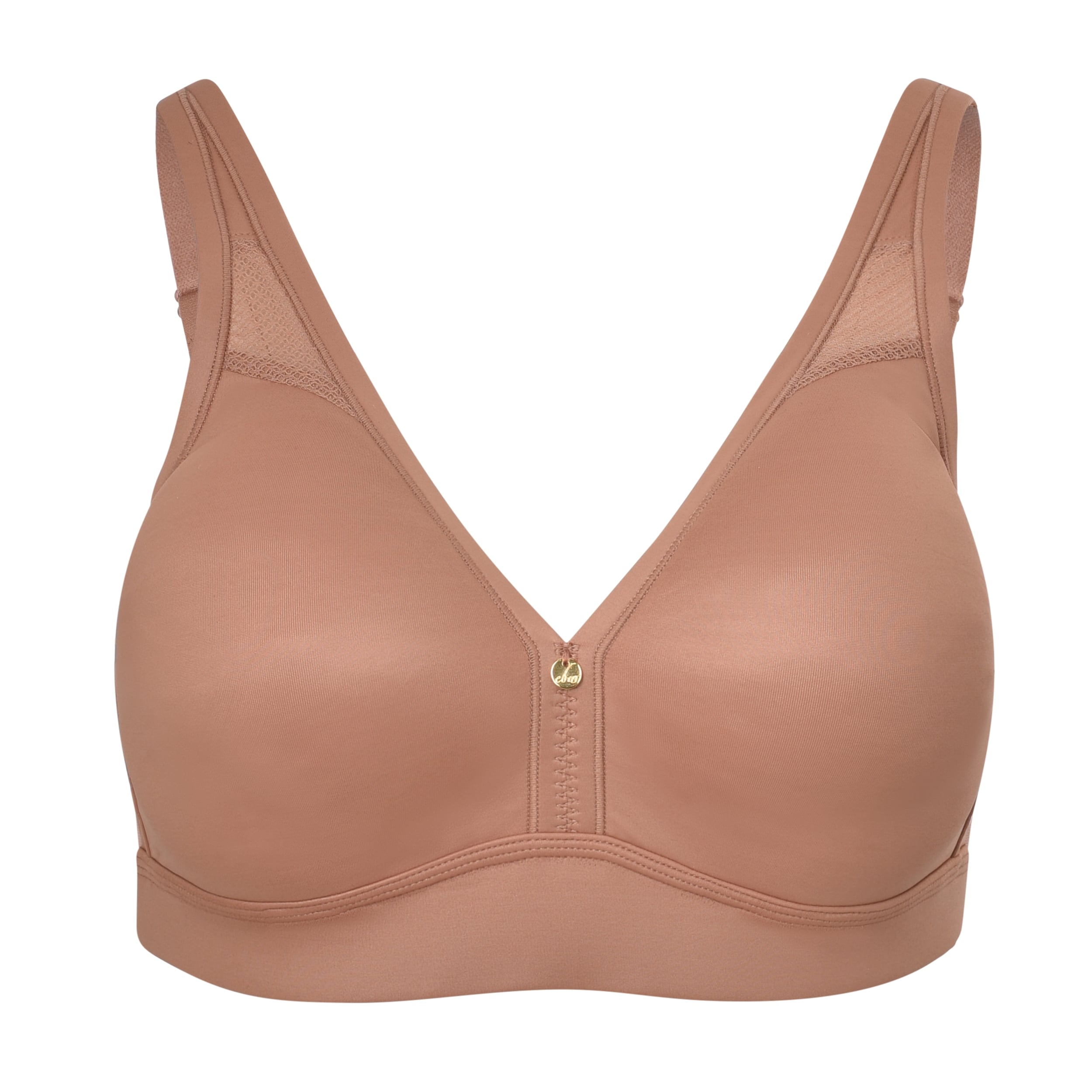 Poppy Luxe Back & Side Smoothing Cooling Wireless T-Shirt Bra in Mocha Mousse